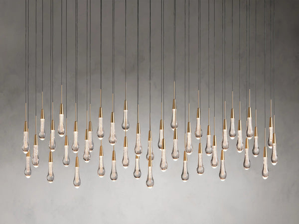 Solitaire Raindrop Linear Chandelier
