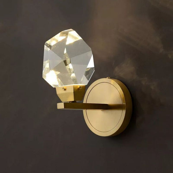 Avondale Faceted Crystal Prisms Short Wall Sconce