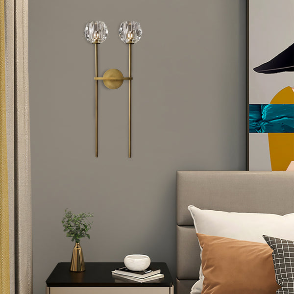 Boule De Cristal Clear Glass Double Grand Wall Sconce