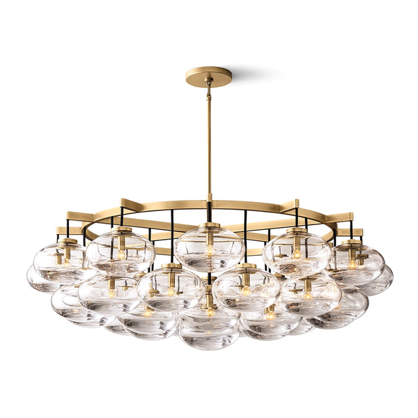 Cabrette Clear Glass Round Chandelier 60"