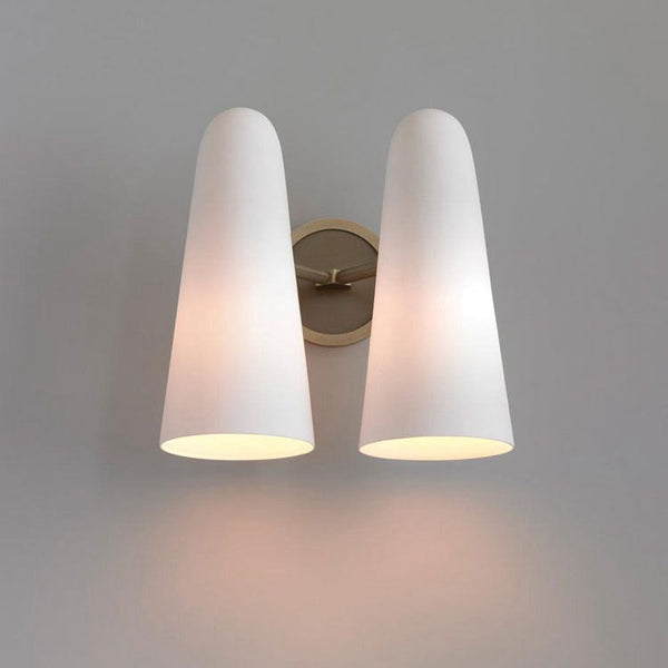 Montfaucon White Porcelain Double Shad Wall Sconce