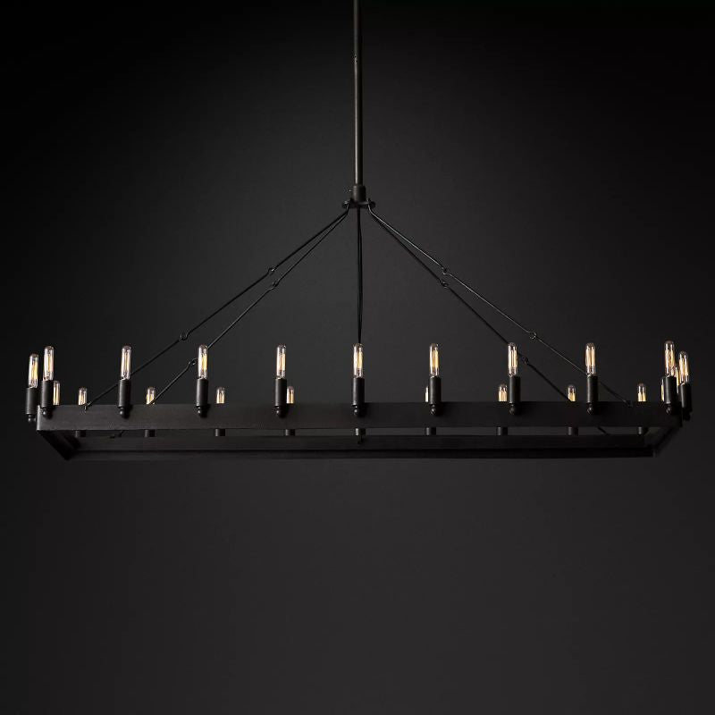 Rustic Filament Camino Vintage Filament Rectangular Rustic Chandelier – Hilamps