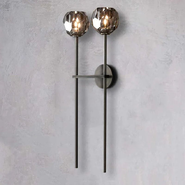 Boule De Cristal Smoke Glass Double Grand Wall Sconce