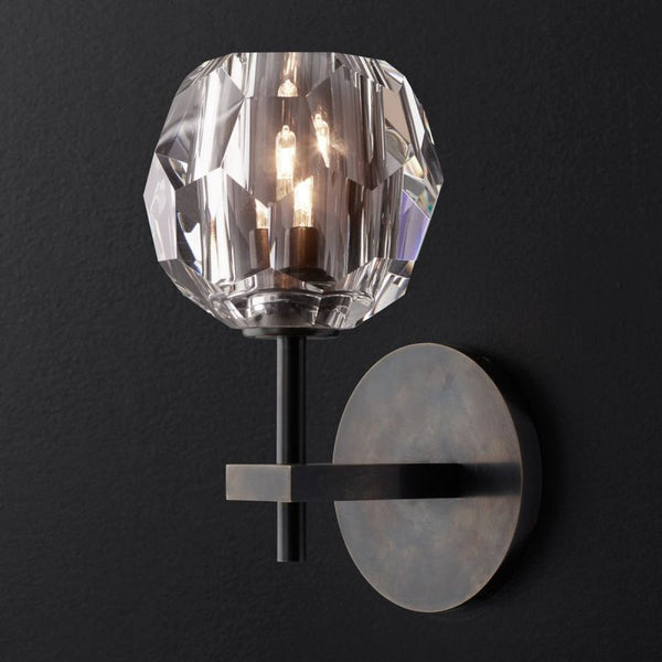 Boule De Cristal Clear Glass Short Wall Sconce