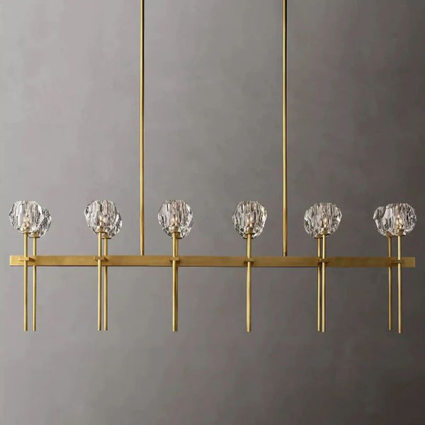 Boule De Cristal Glass Double Linear Chandelier