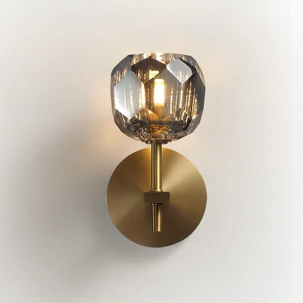 Boule De Cristal Smoke Glass Short Wall Sconce