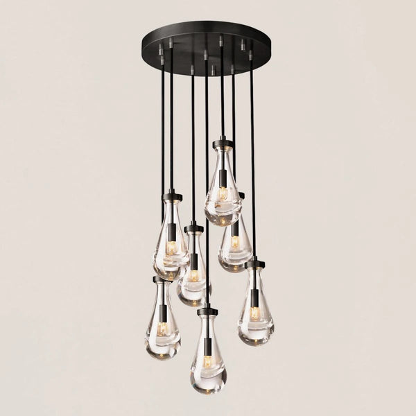 Modern Raindrop Crystal Round Chandelier