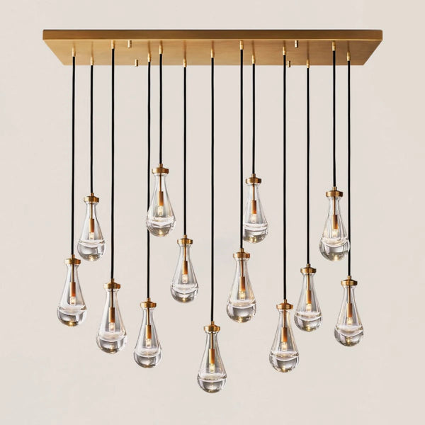 Modern Raindrop Crystal Rectangular Chandelier