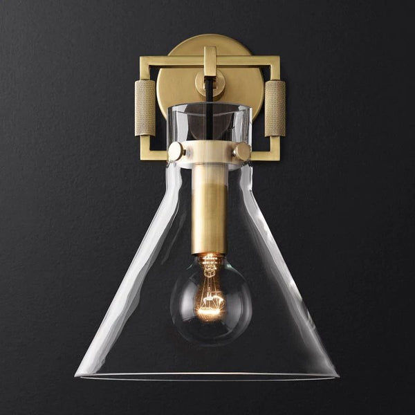 Machinist Glass Funnel Wall Sconce