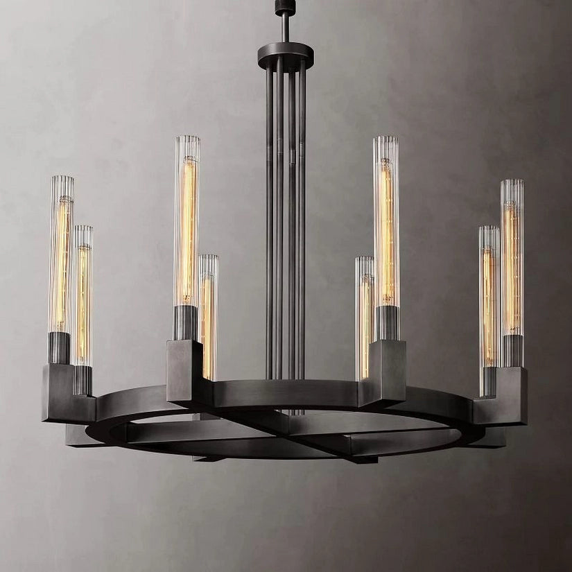 Calvian Glass Round Chandelier 36